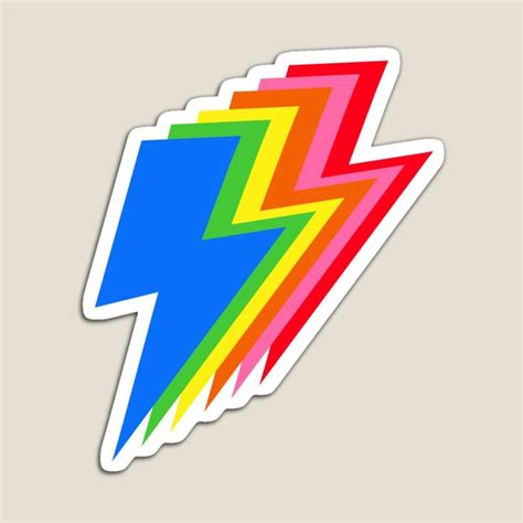 Rainbow Lightning Bolt Stripes Magnet For Sale By Onethreesix