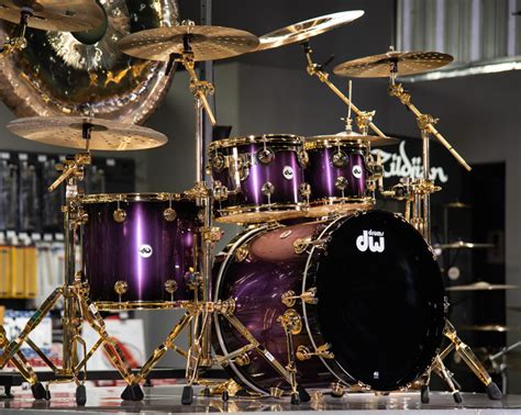 Dw Collector S 5pc Maple Kit Anodized Purple To Black Burst W Gold Hw