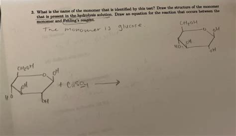 Solved 3 What Is The Name Of The Monomer That Is Identified