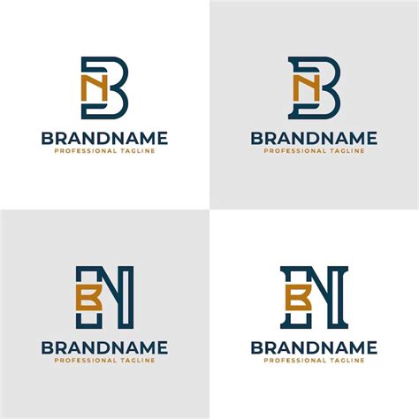 Logotipo Elegante Con Las Letras Bn Y Nb Monograma Adecuado Para