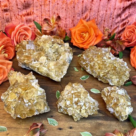 Sage Goddess Natural Honey Calcite Cluster To Heal The Mother Wound