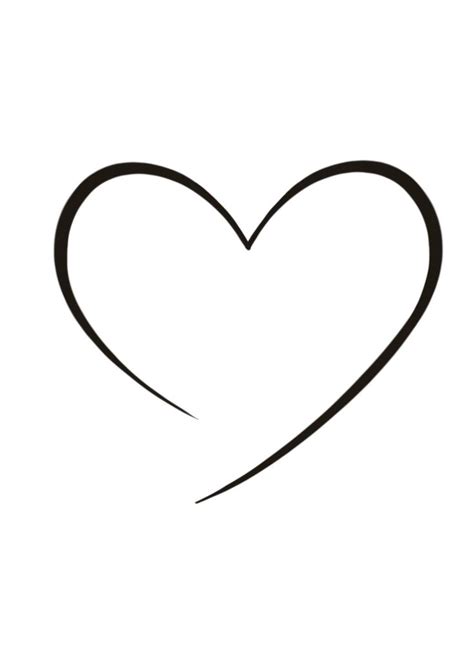 A Black And White Heart Drawn In The Shape Of A Line On A White Background