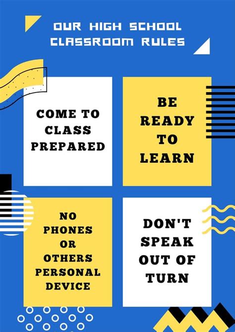 Page Free Custom Printable Classroom Rules Poster Templates Canva