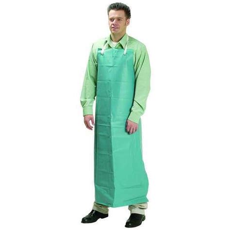 Condor Chemical Resistant Bib Apron Pvc 18 Mil Thick 50 In L Blue