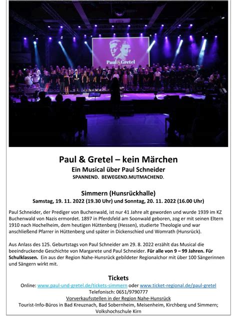 Paul And Gretel Kein Märchen Ein Musical über Paul Schneider Paul