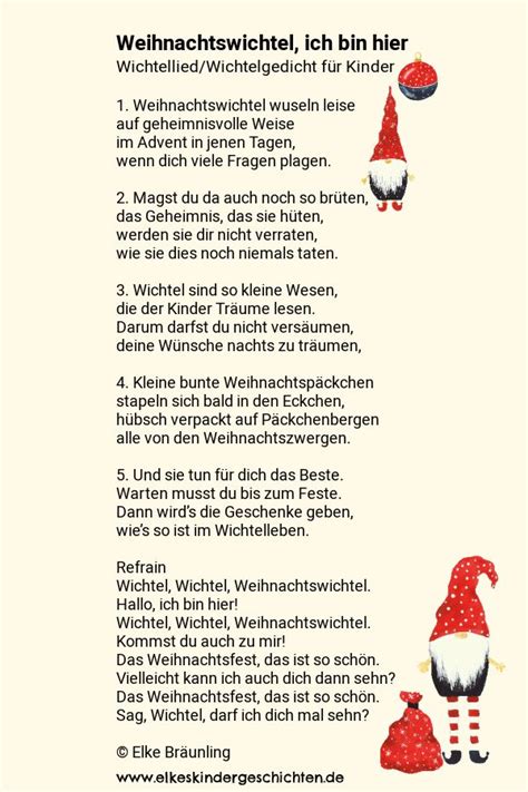 Weihnachtswichtel Ich Bin Hier Elkes Kindergeschichten