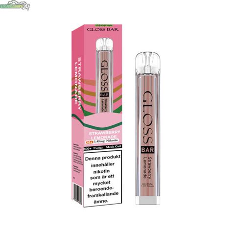 Gloss Bar Mesh Strawberry Lemonade 14 5mg 600 Puffar engångsvape24 se