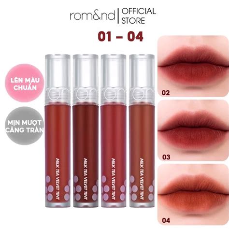 Son Kem Lì Mịn Mượt Như Nhung Romand Milk Tea Velvet Tint 4 4gson Kem