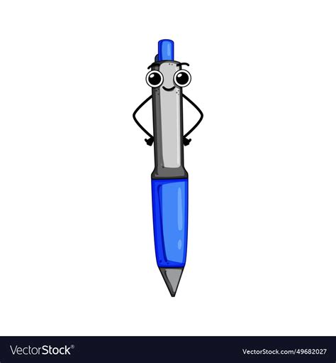 Cute Pen Character Cartoon Royalty Free Vector Image