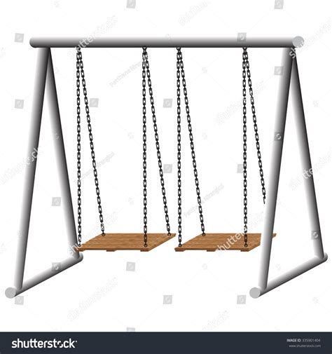 Double Swing Set Vector On White เวกเตอร์สต็อก ปลอดค่าลิขสิทธิ์