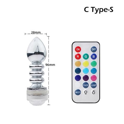 C Style S Size Godemichet Anal avec télécommande sans fil jouet Bdsm