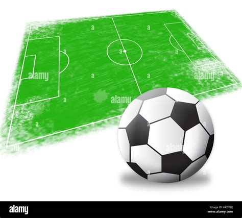 Soccer Field Pitch Shows Football Game 3d Illustration Stock Photo Alamy