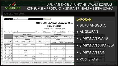 Aplikasi Akuntansi Koperasi Laporan Buku Anggota Pembayaran