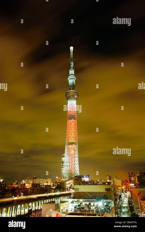 Candle Tree Of Tokyo Sky Tree And Tobu Skytree Line Stock Photo Alamy