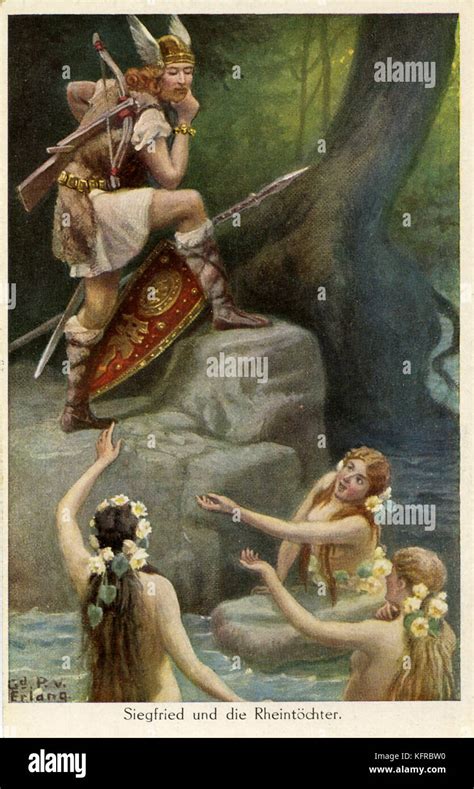 Siegfried und Rheintöchter Siegfried et le Rhinemaidens de