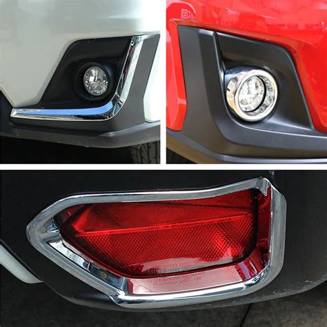 New Chrome Front Rear Fog Light Cover Eyelid Trim For Subaru XV