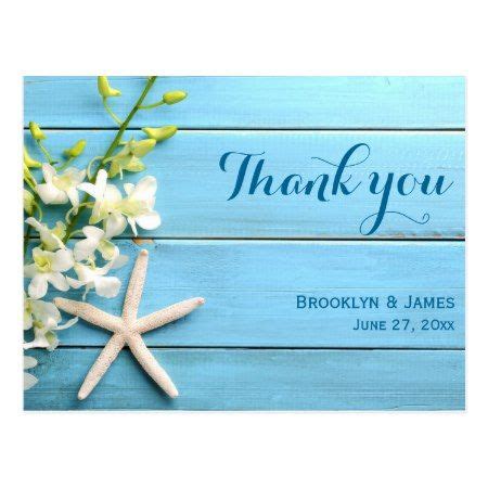 Starfish Wedding Thank You Postcards With Orchid Zazzle Wedding