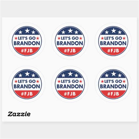 Fjb Lets Go Brandon Classic Round Sticker Zazzle