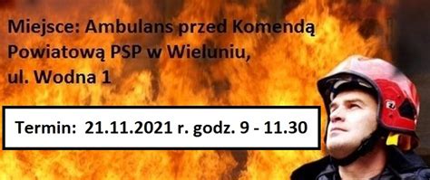 Akcja Honorowego Krwiodawstwa W Kp Psp W Wieluniu W Dniu