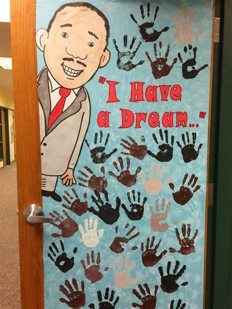 Celebrate Martin Luther King Diversity Hands Door Decorating Black