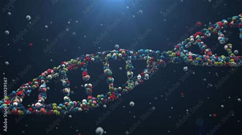 Dna Color Molecule Assembly D Footage Biochemical Process Genetic