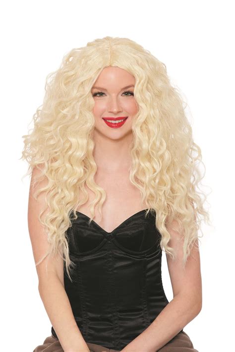 Womens Big Volume Curly Blonde Wig