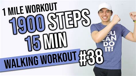 1 MILE WALK INDOOR 1900 Steps In 15 Min Walking Workout 38 Keoni