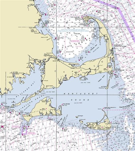 Cape Cod And The Islands Massachusetts Nautical Chart Digital Art By