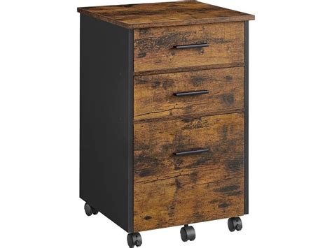 Caisson Bureau 3 Tiroirs Avec 2 Tiroirs En Tissu 1 Tiroir En Bois