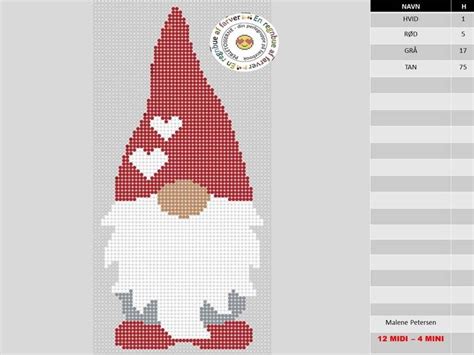 A Cross Stitch Pattern With An Image Of A Gnome