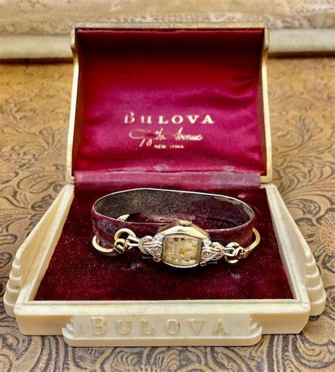 Vintage Bulova 10K Gold Filled Watch With Diamonds An Gem