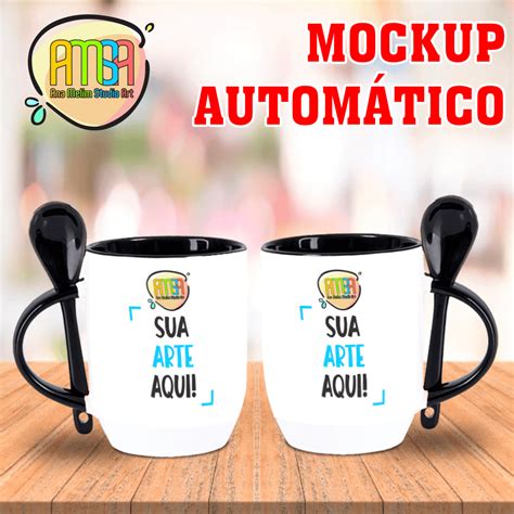 Mockup Autom Tico Caneca Colher Ana Melim Studio Art