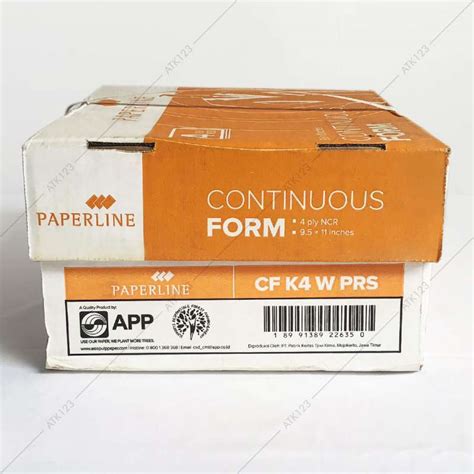 Jual Continuous Form Paperline 4 Ply Warna 9 1 2 X 11 In K4 W Prs Di