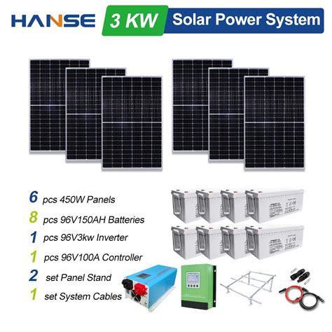 Solar Panel Kits 500w 600w 1000w Grid Tied Solar Power System With Inverter And Solar Charge