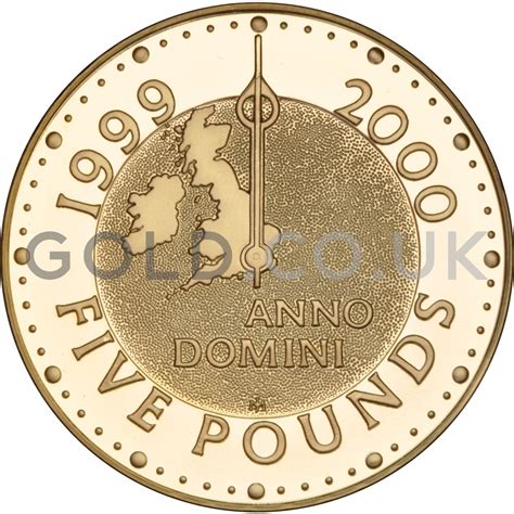 Gold Five Pound Proof Coin, Millennium (1999-2000) | GOLD.co.uk - From ...