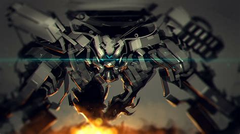 Hd Wallpaper Artwork Fantasy Art Concept Art Mech Robot War Fire