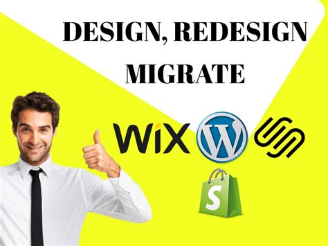 Design Redesign Migrate Wordpress Wix Shopify Squarespace Website