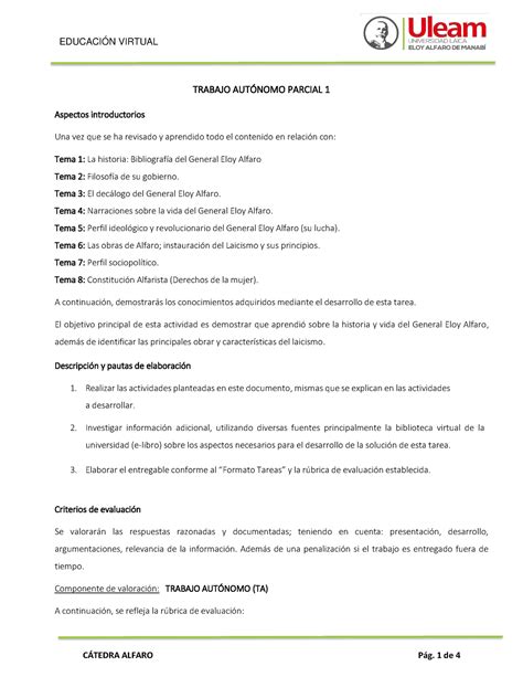 Ta Ca P Tarea Trabajo Autnomo Parcial Aspectos Introductorios