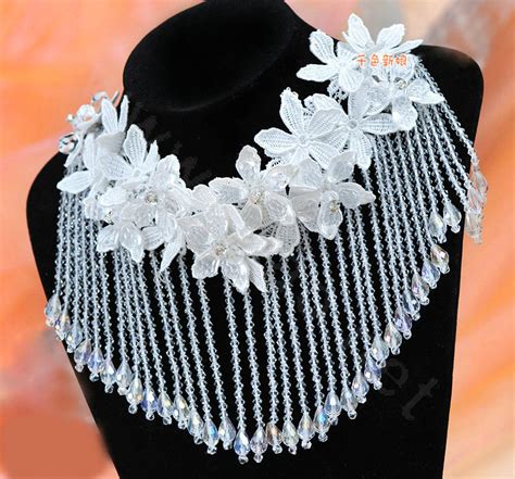 Buy Wholesale Luxury Lace Flower Tassel Crystal Bead Hairwear Wedding