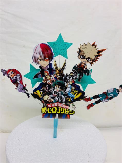 My Hero Academia Birthday Cake Topper Unofficial Etsy