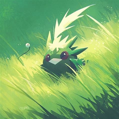 Premium AI Image | pokemon is sitting in the grass with a small bug ...