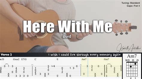 Here With Me D Vd Fingerstyle Guitar Tab Chords Lyrics Youtube