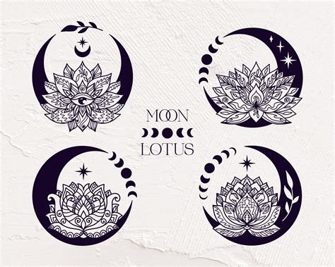 Celestial Svg Lotus Flower Svg Moon Svg Mystical Png Etsy Israel