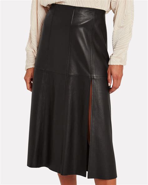 Intermix Private Label Paneled Leather Midi Skirt Intermix®