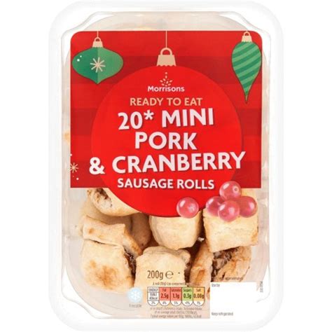 Morrisons 20 Mini Cranberry Pork Sausage Rolls 200g Compare