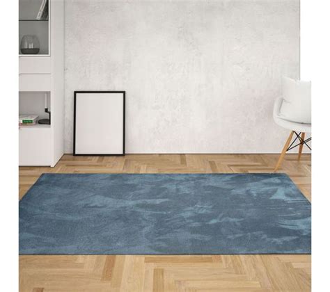 Tapis Uni Bleu Canard Lavable Doux Loft 230x160 Cm Tapis Salon Et