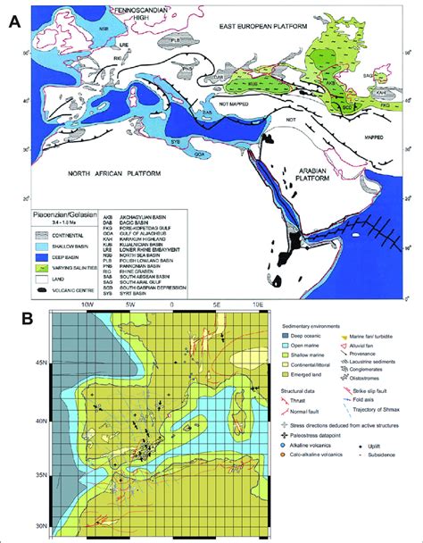 Late Pliocene-Early Pleistocene palaeogeography: A. Schemac... | Download Scientific Diagram