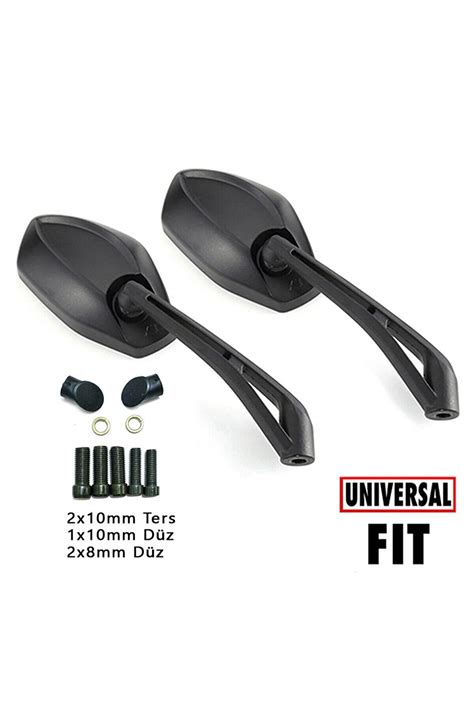 YSGMOTOPARTS Motosiklet Universal Ayna Seti Naked Model Siyah Tüm