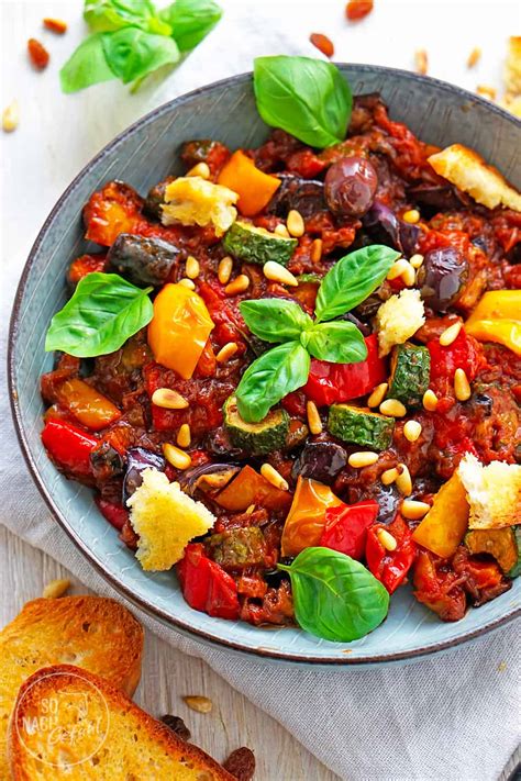 Caponata Sizilianisches Auberginengemüse So nach Gefühl