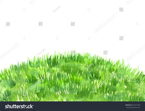 Green Grass Lawn Painted Watercolor On Stock Illustration 361051298 Shutterstock